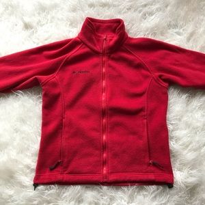 COLUMBIA RED FLEECE‎ ZIP UP JACKET